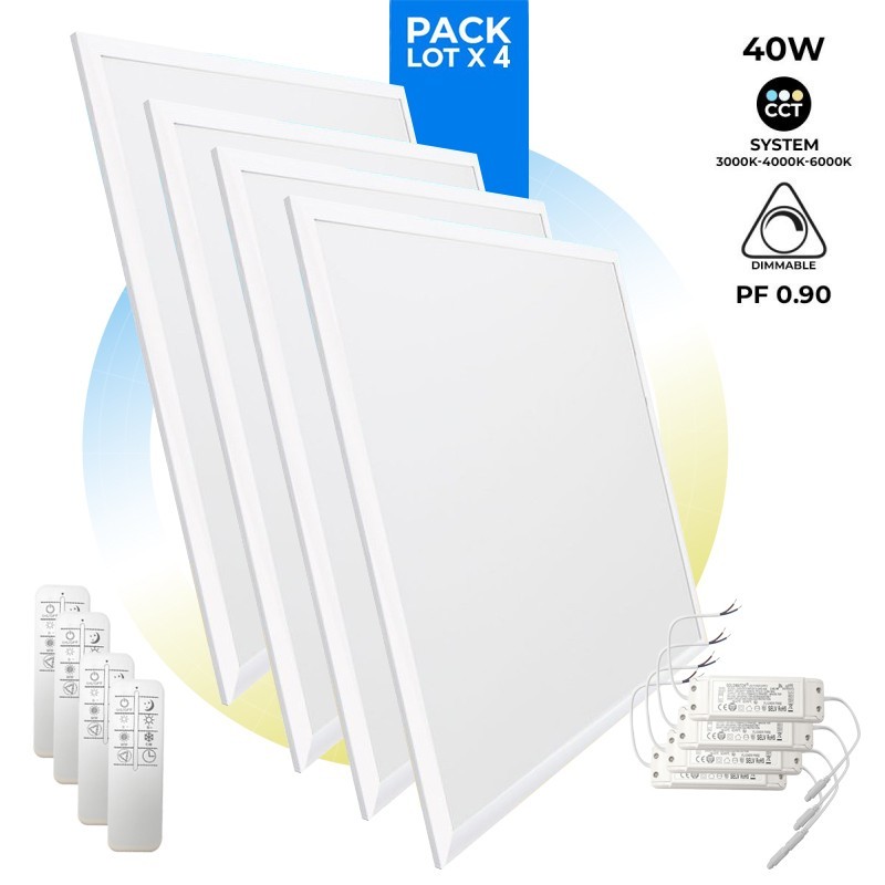Dalle LED 60x60 40W – Pack x4 CCT Dimmable – Ultra Plat 1 Dalle LED 60x60 40W – Pack x4 CCT Dimmable – Ultra Plat